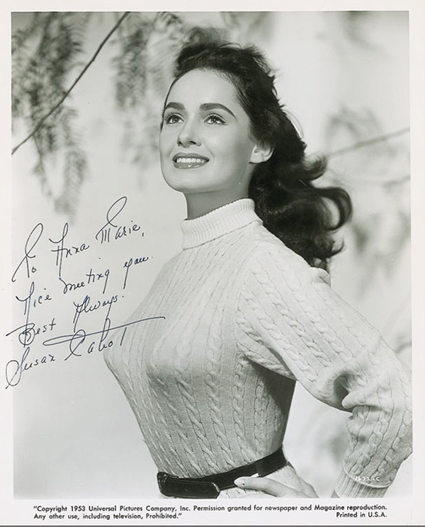 Film: The terrrible, horrible death of Susan Cabot.